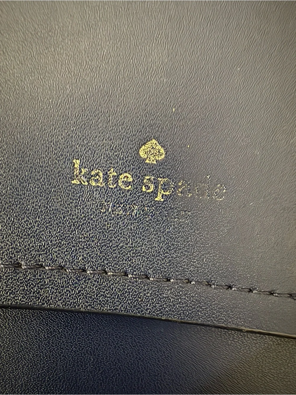 Kate Spade Navy Leather Backpack with Light Blue Straps